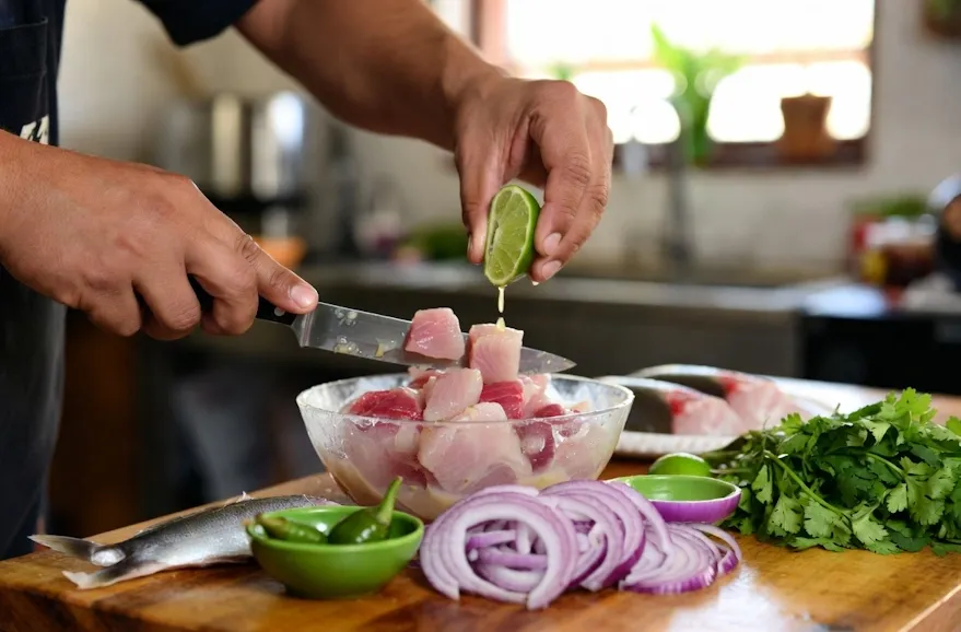 Ceviche preparación